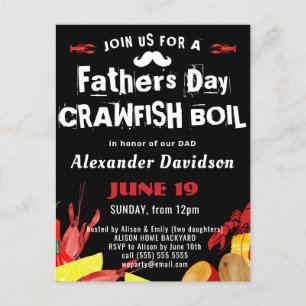 FÊTE DES PÈRES BUDGÉTAIRE Crawfish Invitation à éb