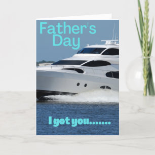 Fête des pères carte bateau drôle