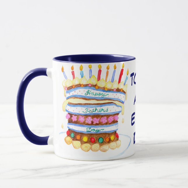 Fête des pères gâteau Mug (Gauche)