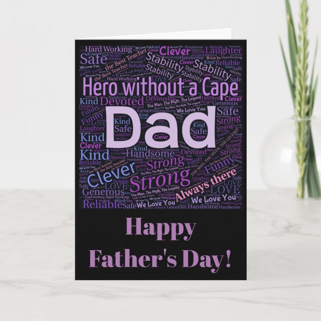 Fête des pères Hero Papa Carte de vacances (Devant)