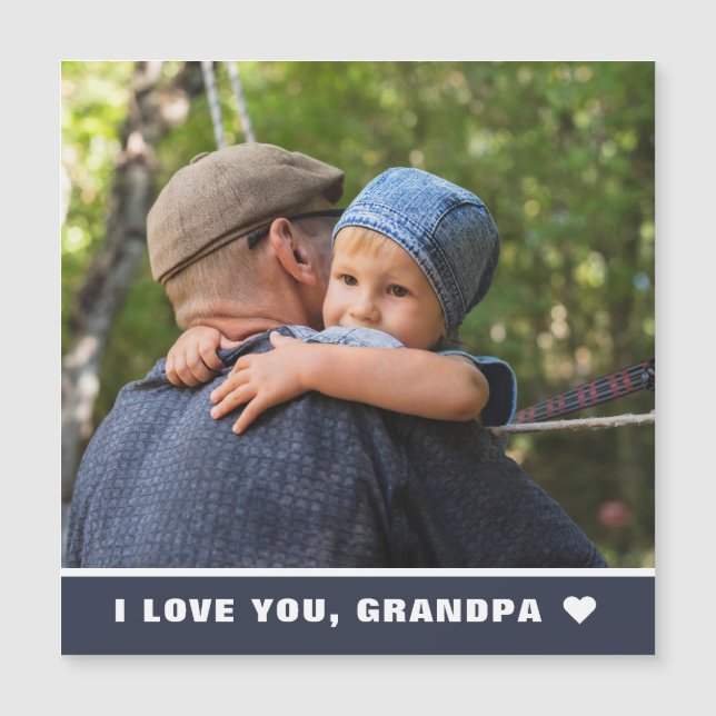 Fête des pères Je T'Aime Grand-Père Photo Magnet C (Devant)