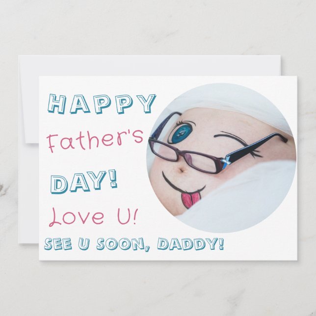 Fête des pères Love U Daddy Faire-part de grossess (Devant)