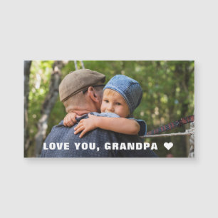 Fête des pères Love You Grandpa Photo Magnet Card