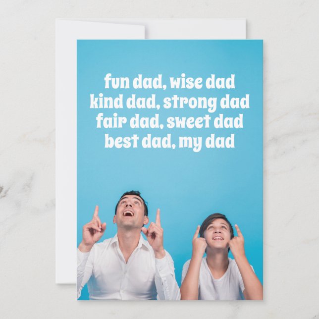 Fête des pères Message de coeur Carte de vacances  (Devant)