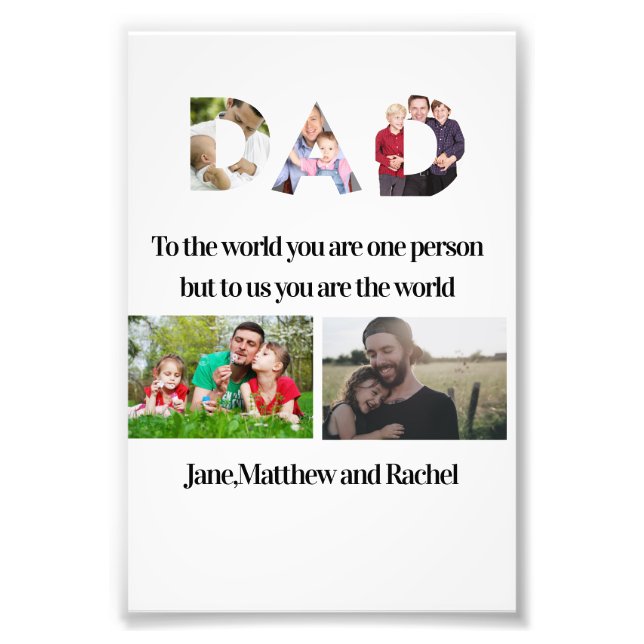 Fête des pères personnalisée 5 Collage photo (Devant)