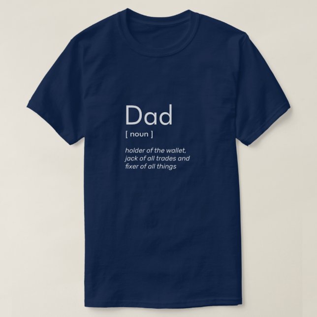 Fête des pères personnalisée T-shirt bleu (Design devant)