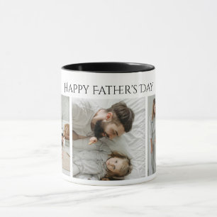Fête des pères Photo Mug - Custom 3 Photos & Texte