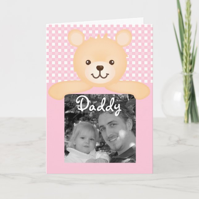 Fête des pères Teddy Bear Carte photo (Devant)