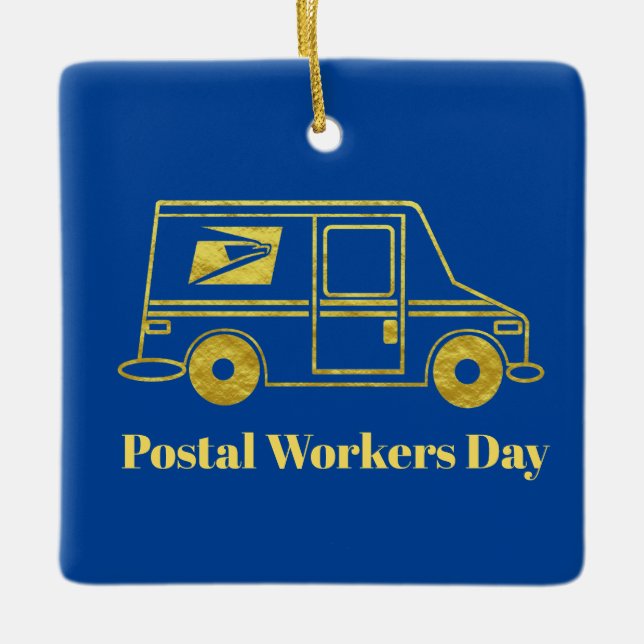 Fête des travailleurs de la poste Ornement de Noël (Devant)