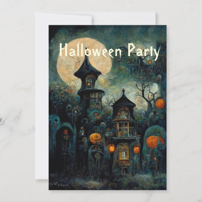 Fête d'Halloween | Haunted Castle Invitation (Devant)