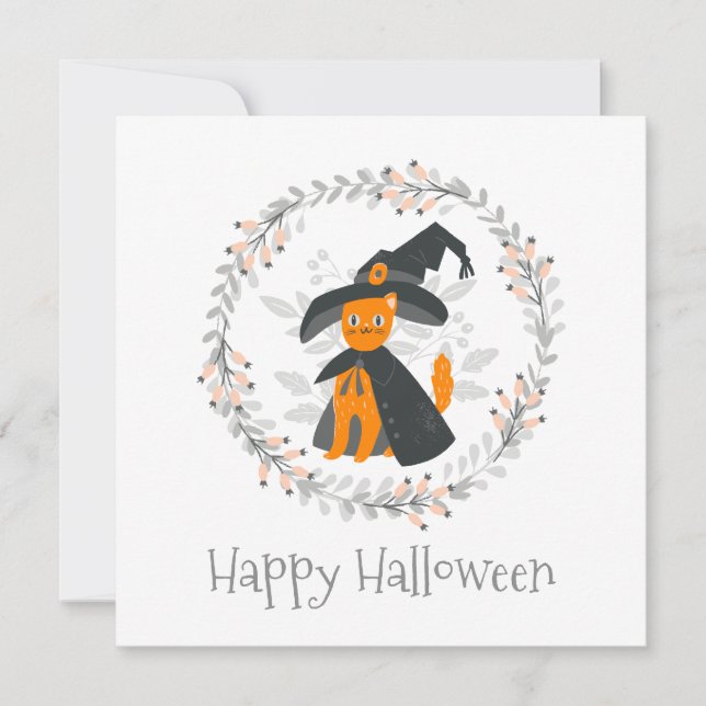 Fête d'Halloween simple mais élégante | Invitation (Devant)