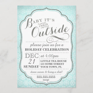 Fête d'hiver invitations flocons de neige et parti