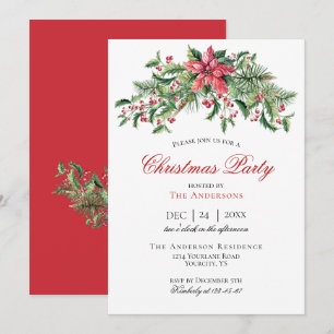 Fête d'invitation de Noël invitation baies d'hiver
