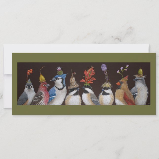 Fête d'oiseaux sur la carte plat #10 (Devant)
