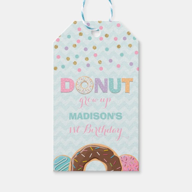 Fête Donut Favoriser Merci Étiquette Croissance du (Devant)