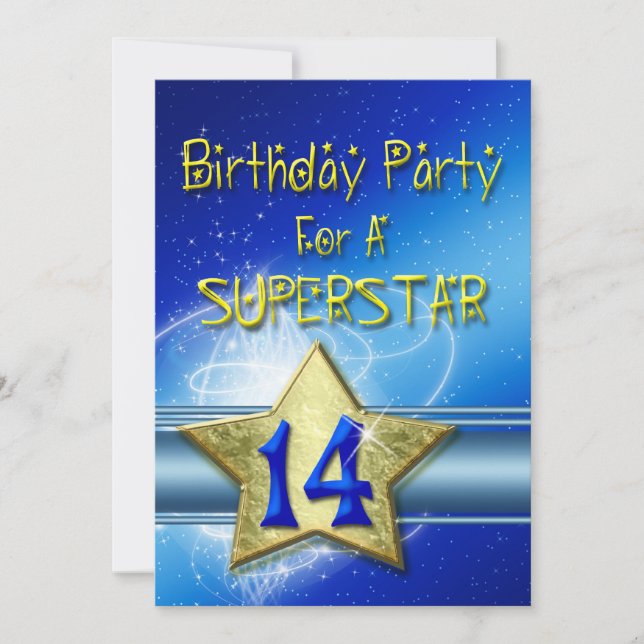 Fête du 14e anniversaire Invitation pour une Super (Devant)