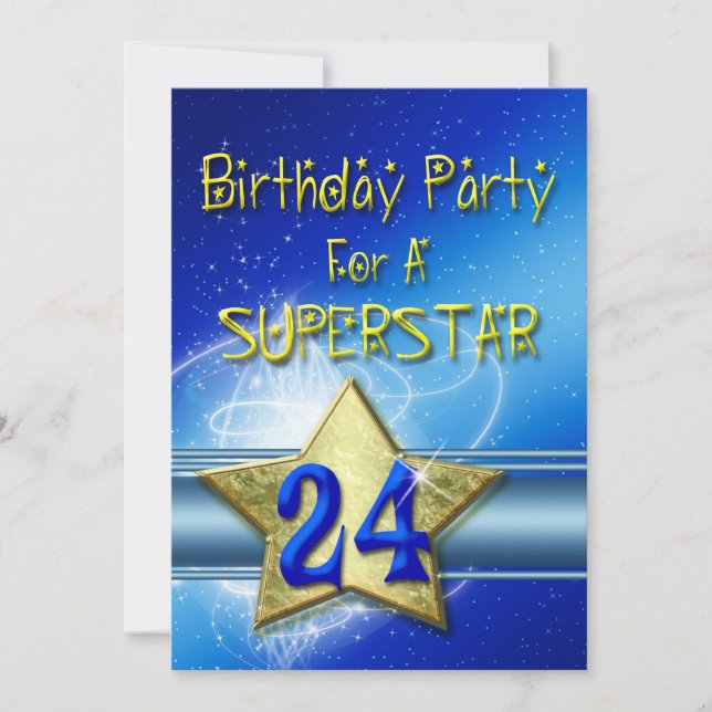 Fête du 24e anniversaire Invitation pour une Super (Devant)