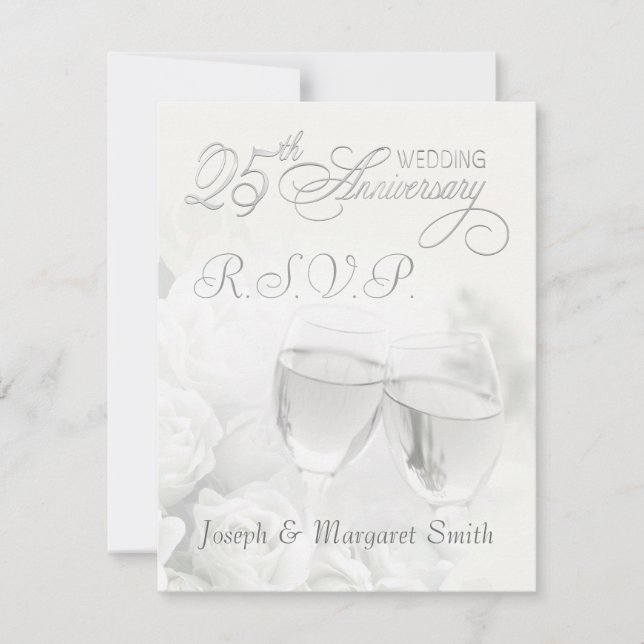 Fête du 25e anniversaire - Cartes de réponse RSVP (Devant)