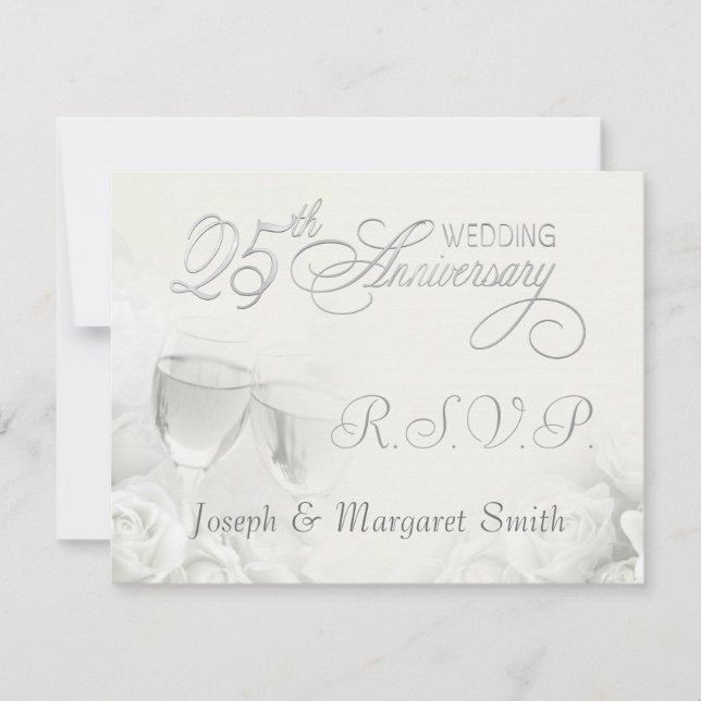 Fête du 25e anniversaire - Cartes de réponse RSVP (Devant)