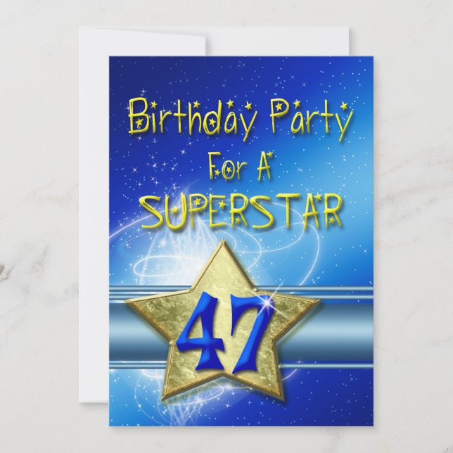 Fête du 47e anniversaire Invitation pour une Super (Devant)