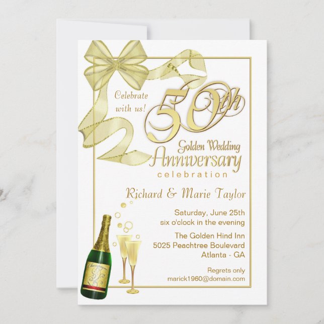 Fête du 50e anniversaire - Bargain Invitations (Devant)