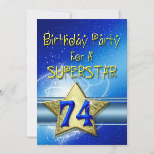 Fête du 74e anniversaire Invitation pour une Super