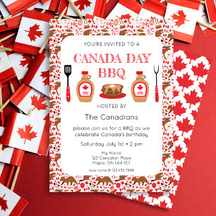 Fête du Canada BBQ Invitation canadienne