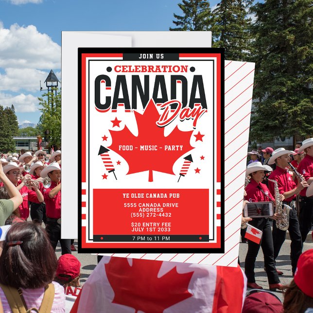 Fête du Canada Invitation du Fête de la musique al (Join us for a celebration Canada Day invitation. Personalize this with your family, business party)
