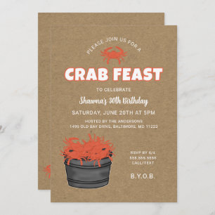 Fête du crabe Invitation de fête d'anniversaire