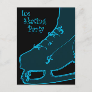 fête du patinage sur glace invitation paisley