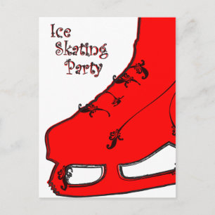 fête du patinage sur glace invitation paisley