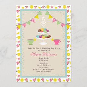 Fête du Thé d'anniversaire + Invitation Macarons