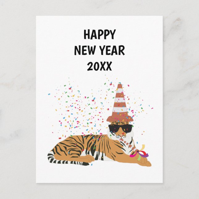 Fête du tigre - Animaux - Carte de Nouvel An (Devant)