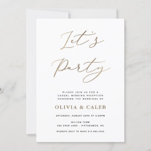 Fête Elopement Mariage Réception invitation