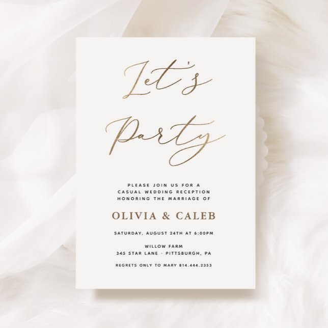 Fête Elopement Mariage Réception invitation (Créateur téléchargé)