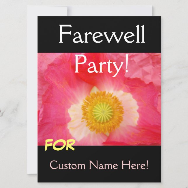 Fête FÊTE FÊTE FÊTE FENÊTRE Cartes Pavot rose (Devant)