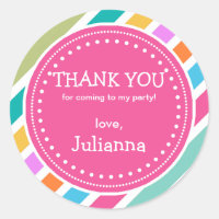 Fête Filles Anniversaire Merci Favor Sticker