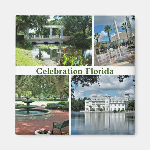 Fête Florida Carré Magnet 4 photos