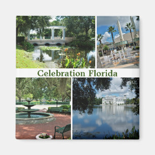 Fête Florida Carré Magnet 4 photos