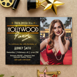 Fête Hollywood avec invitation d'anniversaire phot