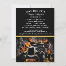 Fête Hot Rod Wedding Save The Date