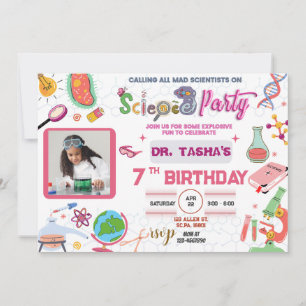 Fête Mad Science Invitation Anniversaire Pour Fill