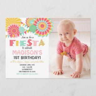 Fête mexicaine Anniversaire Invitation Pink Gold