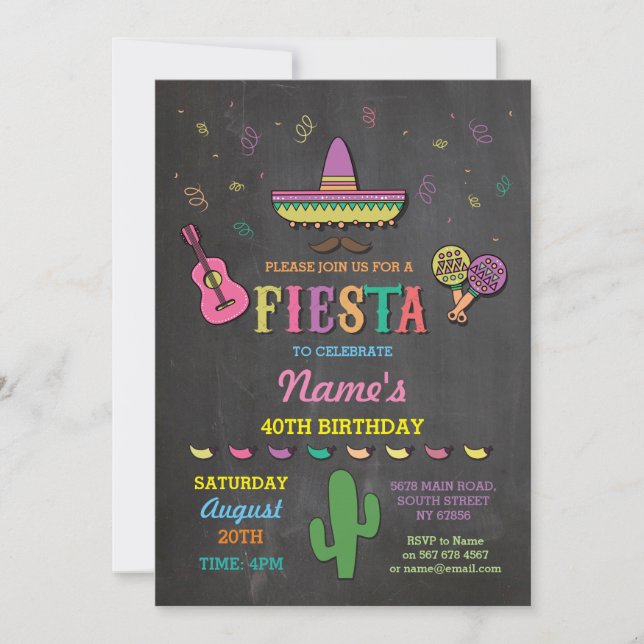 Fête mexicaine Casquette du Mexique Invitation de  (Devant)