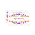 Fête mexicaine colorée Floral Blanc Carte de visit