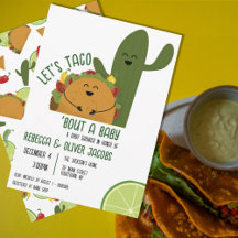 Fête mexicaine couples taco Baby shower Invitation