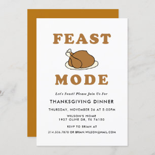 Fête Mode Thanksgiving Dîner Invitation