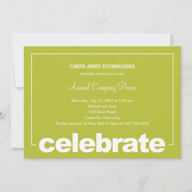 Fête moderne Invitation d'entreprise/d'entreprise (Devant)