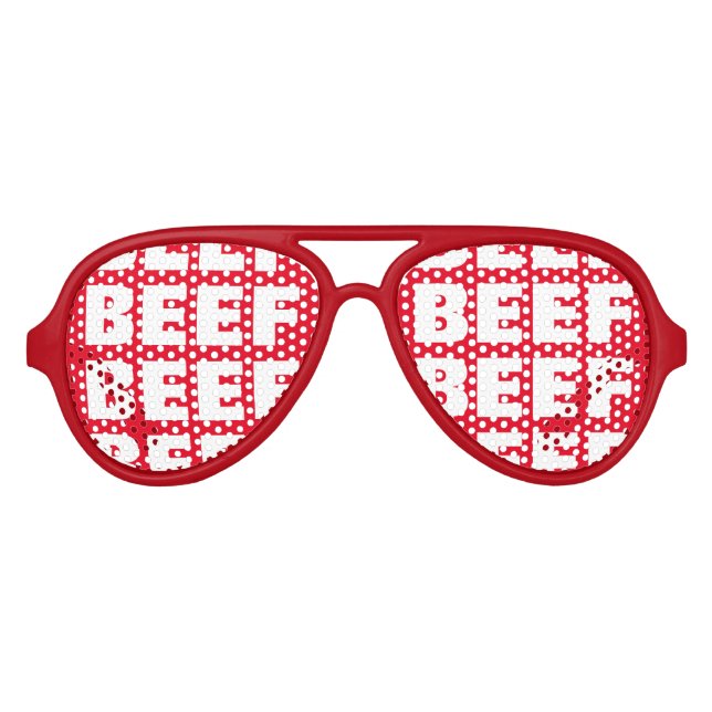 Fête obsession viande de boeuf rouge lunettes de s (Devant)