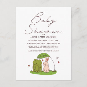 FETE PRÉNATALE   Invitation Mignonne Grenouille & 